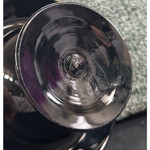 Art Nouveau Compote Black Amethyst Floral Butterfly Pattern Antique - Picture 10 of 15